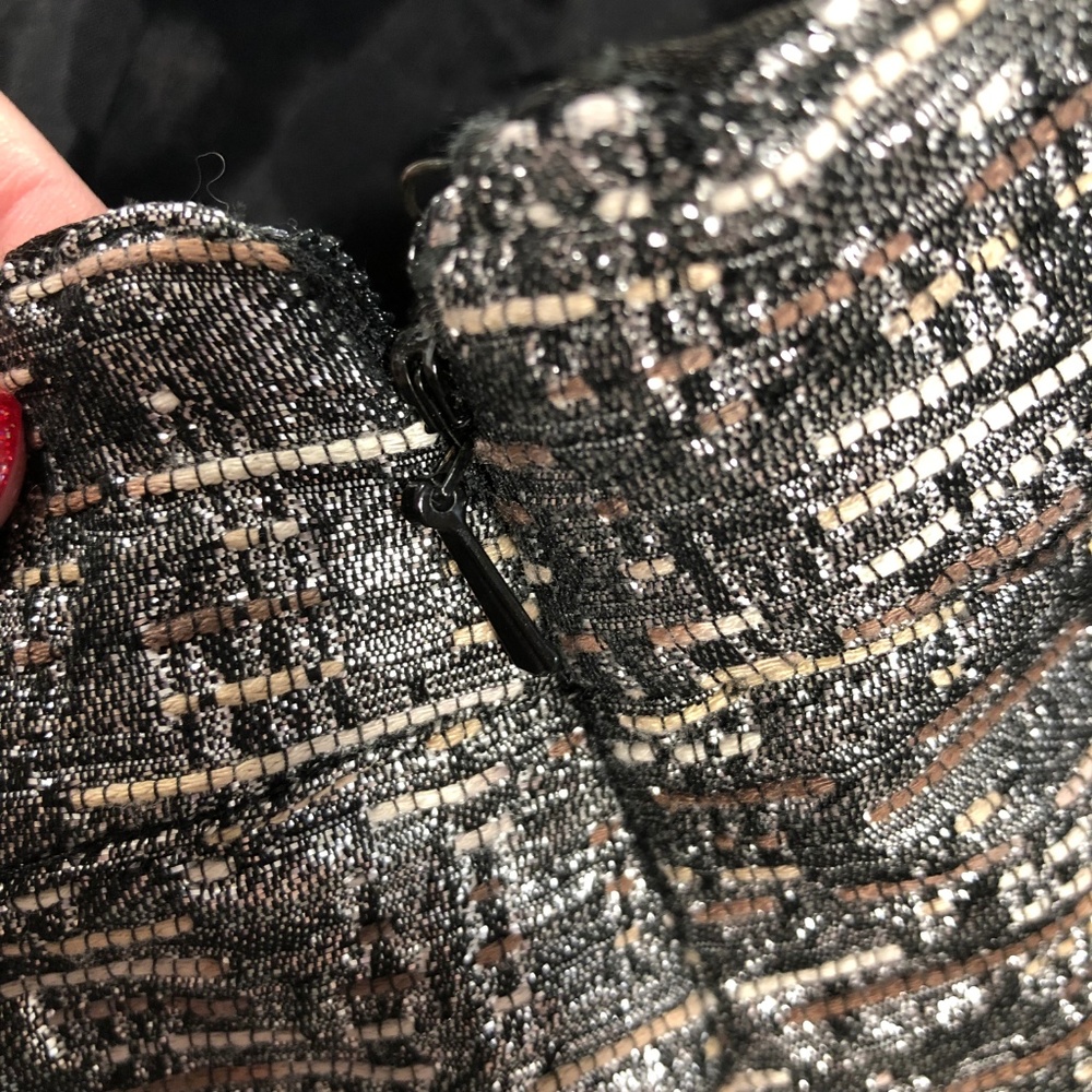 Banana Republic Metallic Silver Brown Tweed Skirt - Picture 3 of 8